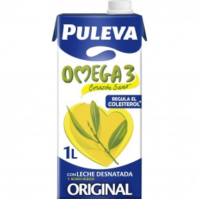 PULEVA leche con omega 3 desnatada envase 1 L